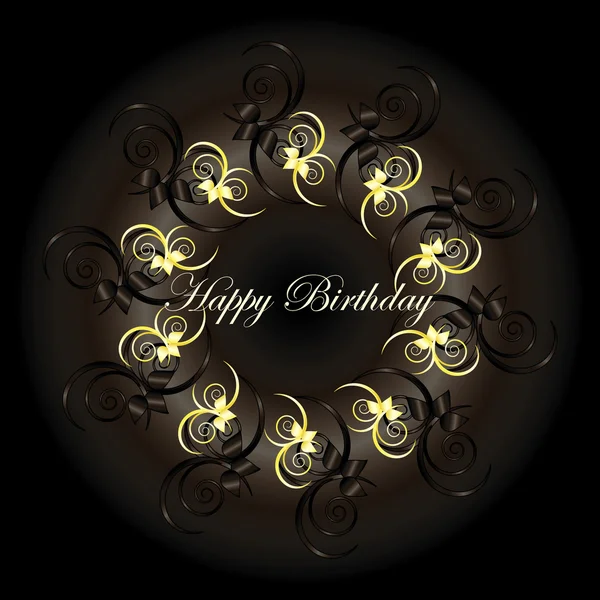 Gâteau chocolat avec motif fleur — Image vectorielle