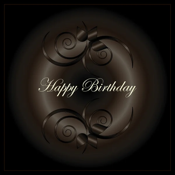 Gâteau chocolat avec inscription joyeux anniversaire Illustration De Stock