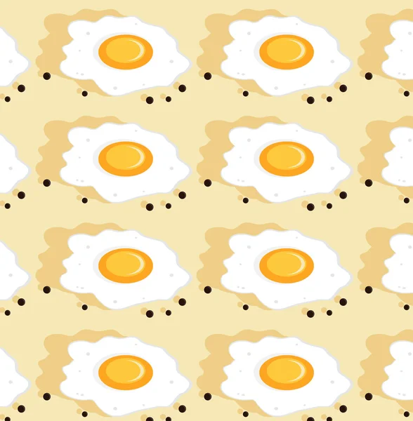 煎的鸡蛋无缝纹理 — 图库矢量图片