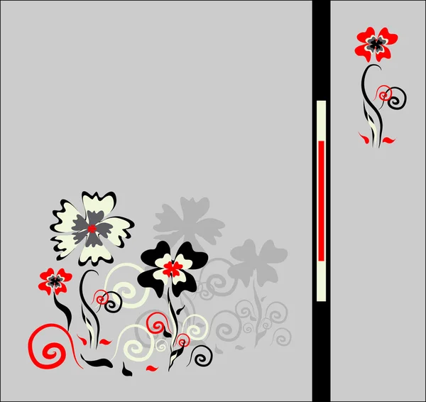 Fleur décorative sur carte — Image vectorielle
