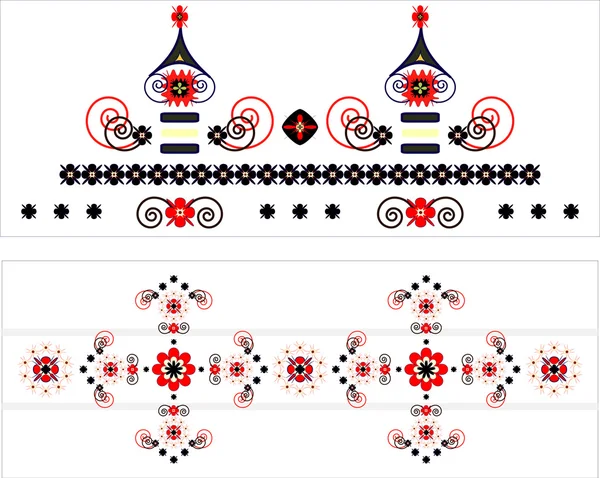 Motif d'ornement décoratif avec fleur — Image vectorielle