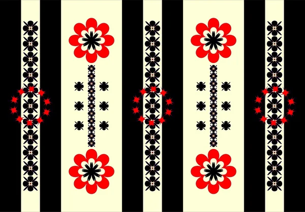 Ornamento vertical patrón de flores — Vector de stock