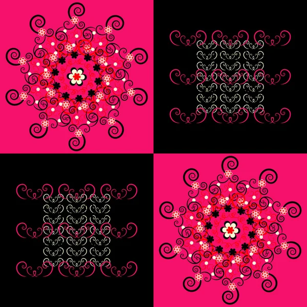 Muster Blume quadratischen Hintergrund — Stockvektor