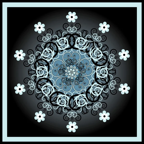 Flower pattern circle — Stock Vector
