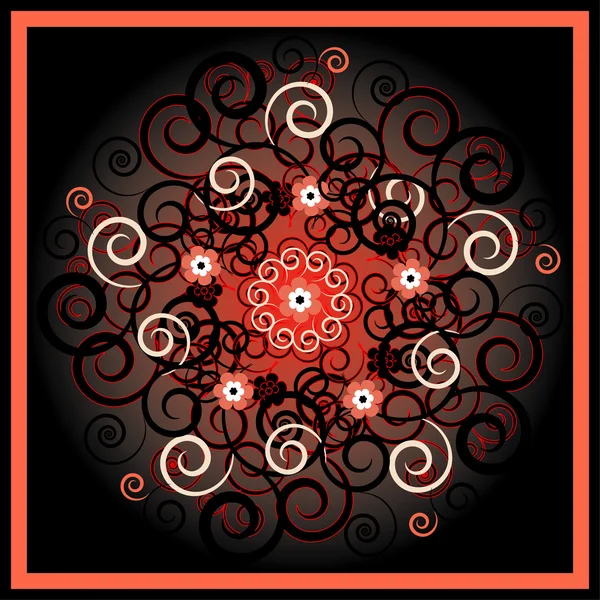 Bloem patroon cirkel ornament — Stockvector