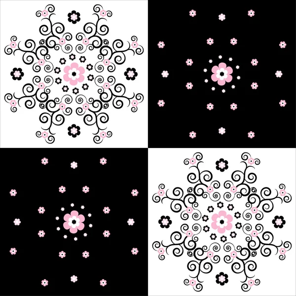 Modèle fleur fond carré — Image vectorielle