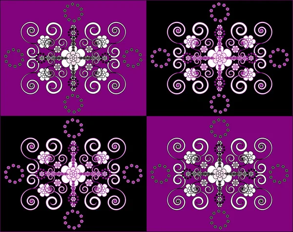 Patroon bloem vierkante achtergrond — Stockvector