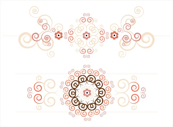 Ornement horizontal avec fleur — Image vectorielle