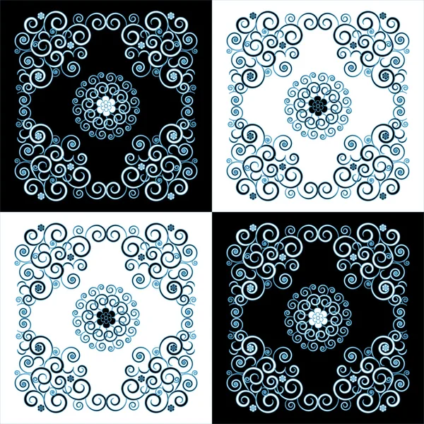 パターンの花の正方形の背景 — ストックベクタ