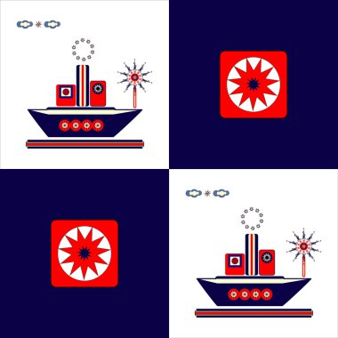 barco de fondo cuadrado