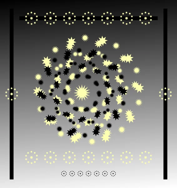 Estrella del círculo sobre fondo negro — Vector de stock