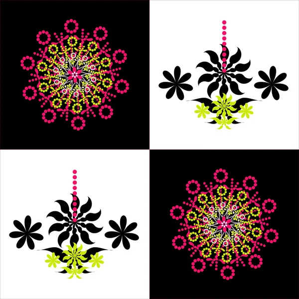 Fond carré fleur — Image vectorielle