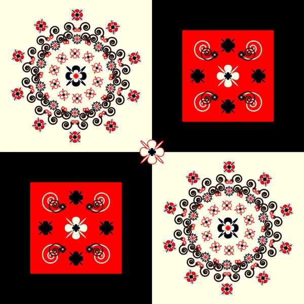 Flower pattern square background — Stok Vektör