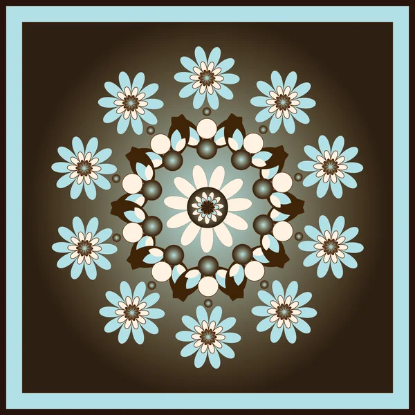 Cirkel bloemenpatroon — Stockvector