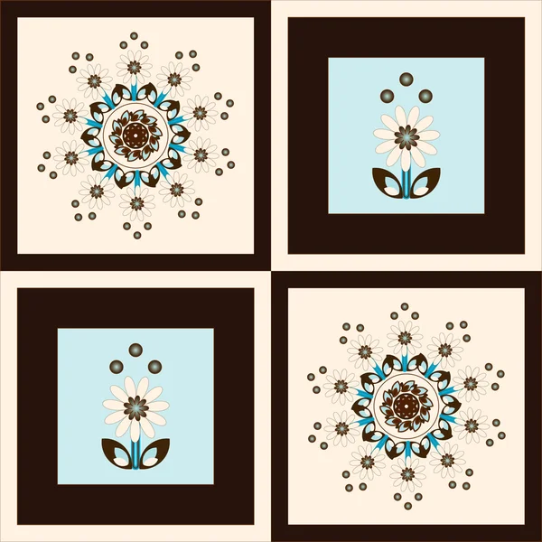 Blumenmuster quadratischer Hintergrund — Stockvektor