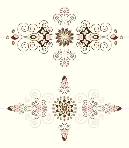 Patrón de flores ornamento horizontal — Archivo Imágenes Vectoriales