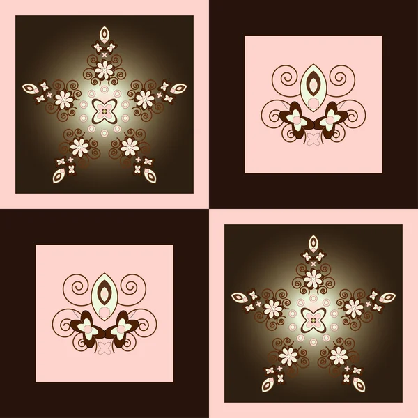 花のパターンの正方形の背景 — ストックベクタ