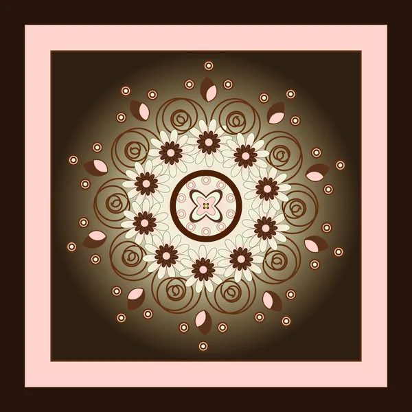 花圆圈图案垂直方向の花飾り — 图库矢量图片