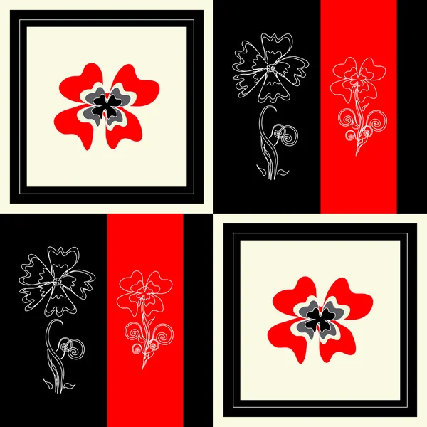 Patrón de flores fondo cuadrado — Archivo Imágenes Vectoriales