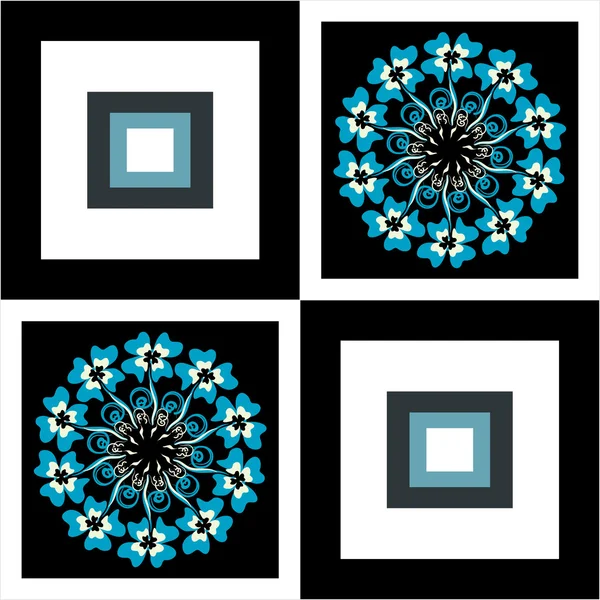Modèle de fleur fond carré — Image vectorielle