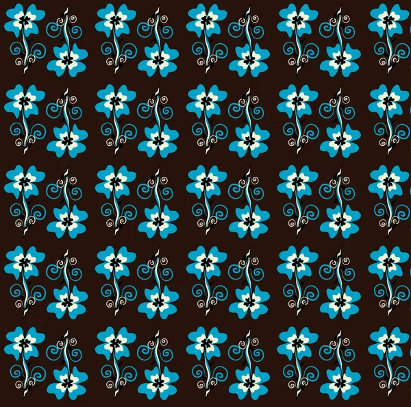 青い花のシームレスなテクスチャ — ストックベクタ