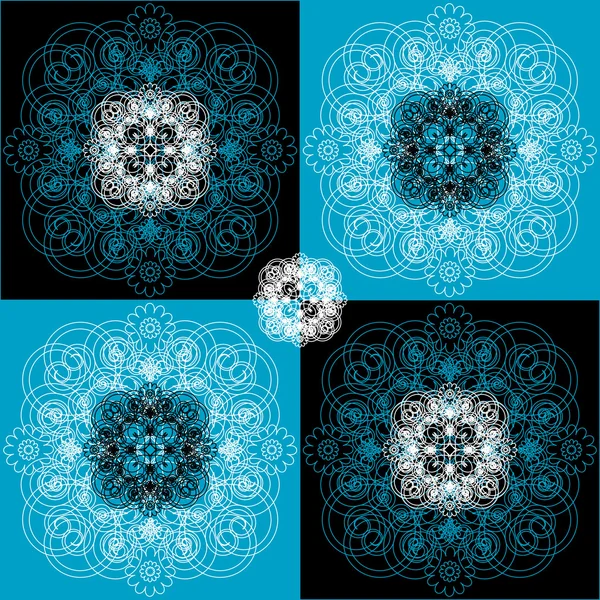 Flower pattern square background — Stok Vektör
