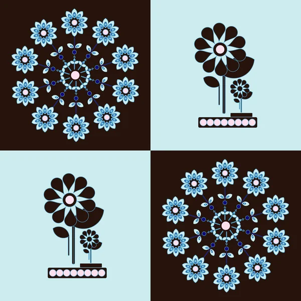 Flower pattern square background — Stockvector