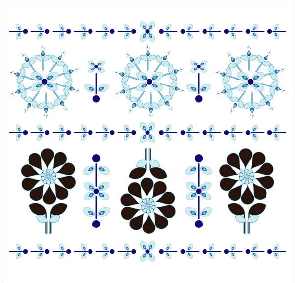 Горизонтальні Орнамент квітка — стоковий вектор