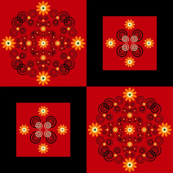 Flower pattern square background — Stockvector