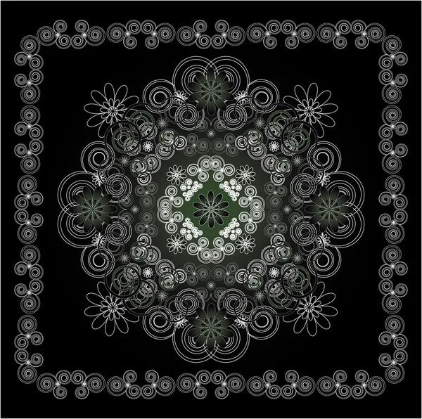 Patrón de círculo con flor — Archivo Imágenes Vectoriales