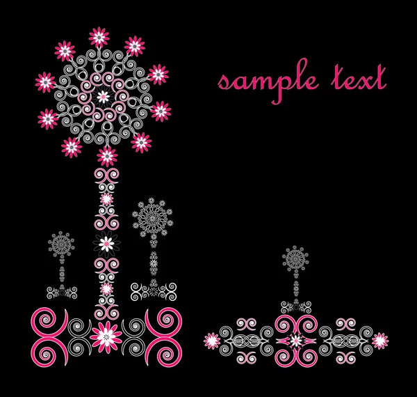 Arbre décoratif avec fleur — Image vectorielle