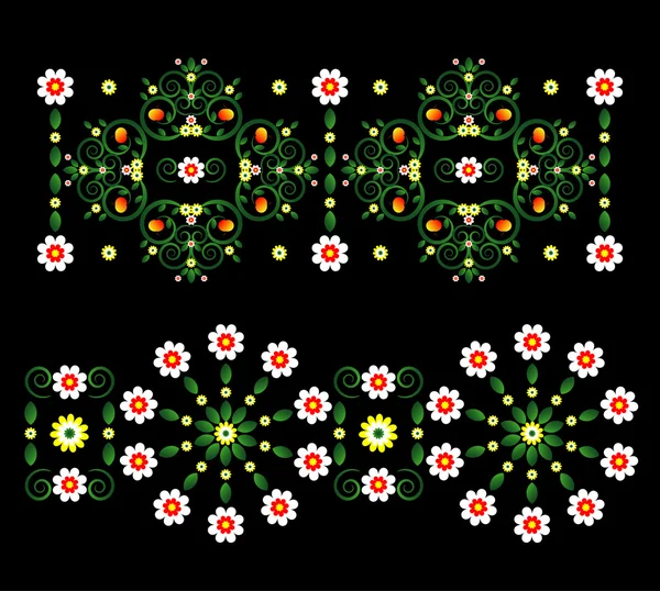 Ornamento horizontal com flor — Vetor de Stock
