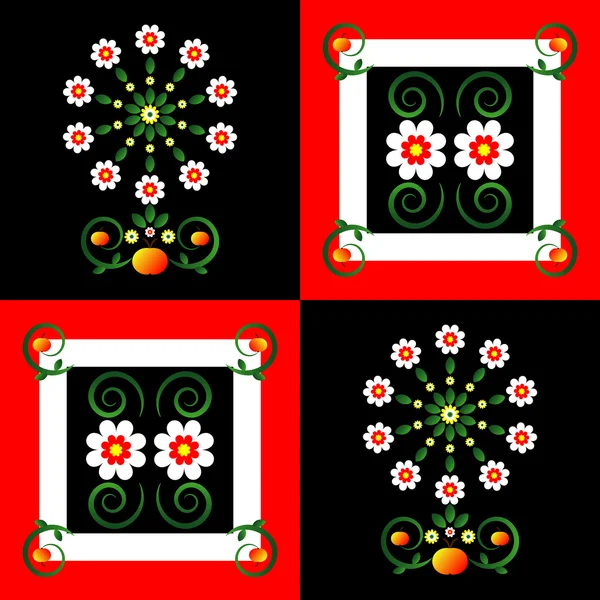 Muster mit Blume auf quadratischem Hintergrund — Stockvektor