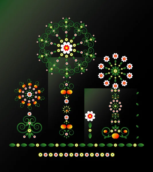 Декоративне дерево з квіткою — стоковий вектор