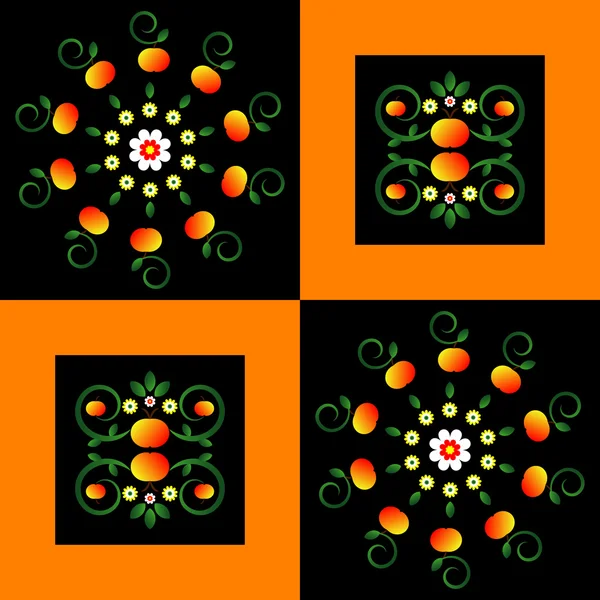 Kuvio kukka neliön taustalla — vektorikuva