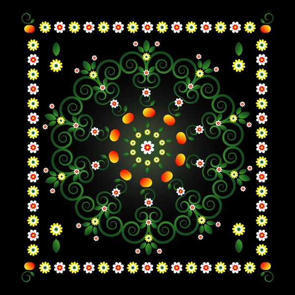 Modèle de cercle avec fleur — Image vectorielle