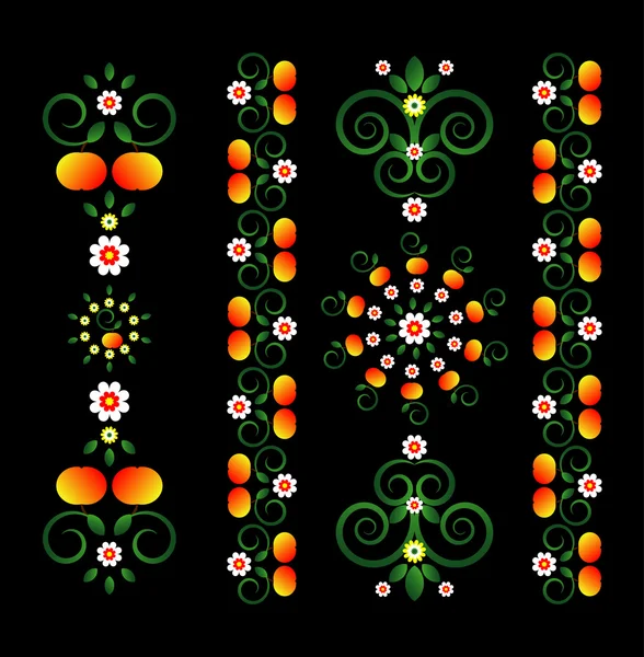 Verticale ornament met bloem — Stockvector