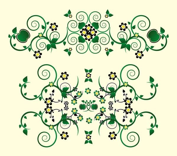 Adorno horizontal con flor — Archivo Imágenes Vectoriales