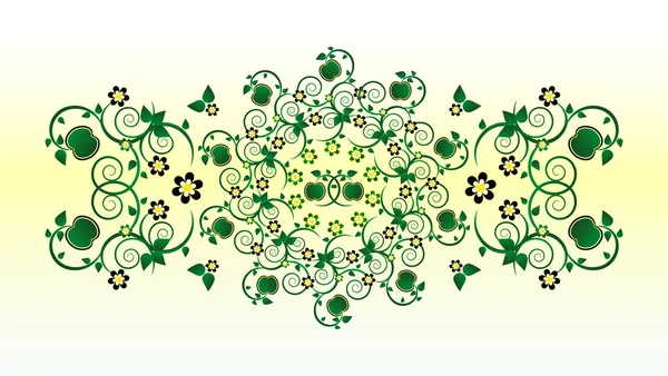 Horizontální ornament s květinou — Stockový vektor