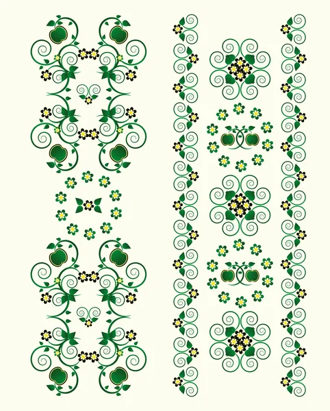 Adorno vertical con flor — Archivo Imágenes Vectoriales