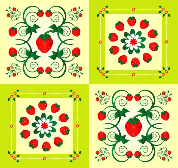 正方形の背景の花のパターン — ストックベクタ