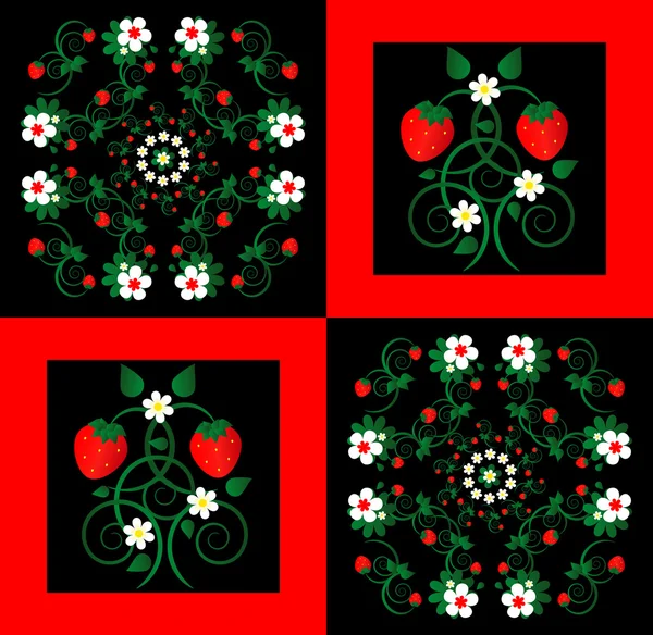 Pattern with flower on square background — Stock Vector