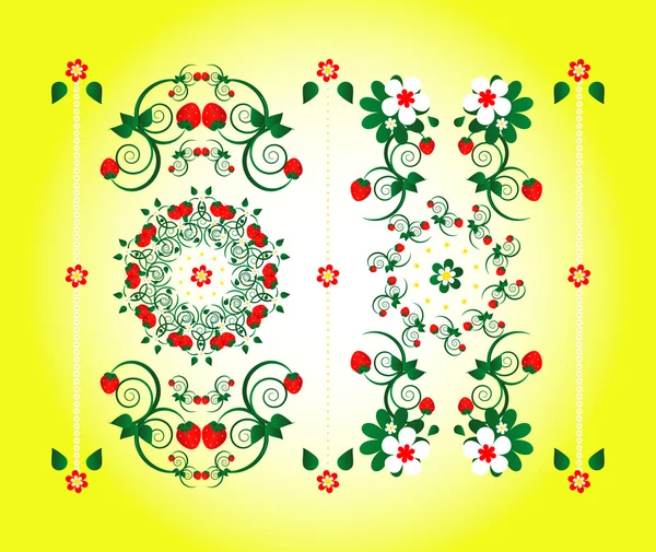Vertikální ornament s květinou — Stockový vektor
