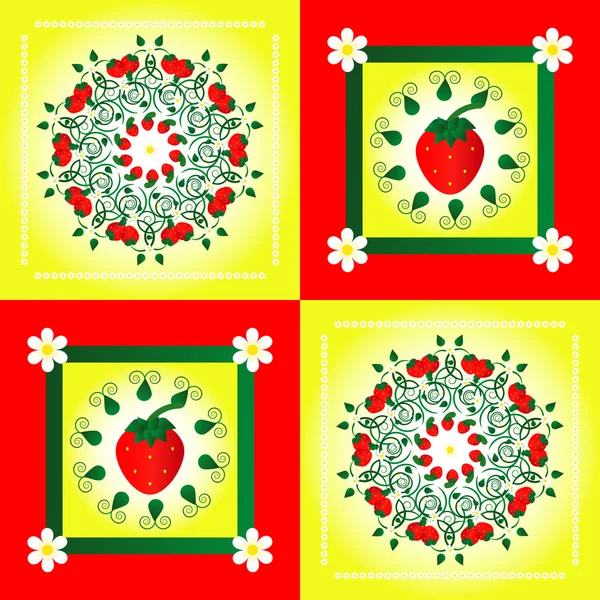 正方形の背景の花のパターン — ストックベクタ