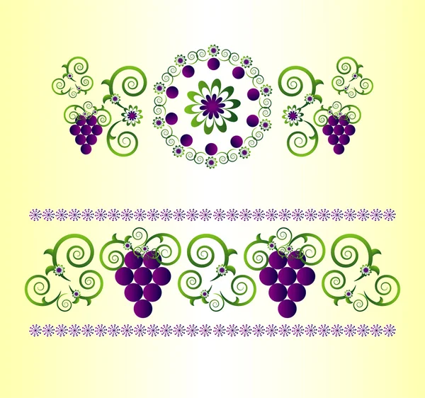 Horizontální ornament s květinou — Stockový vektor