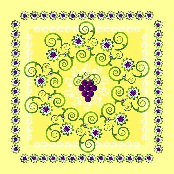 花と円のパターン — ストックベクタ