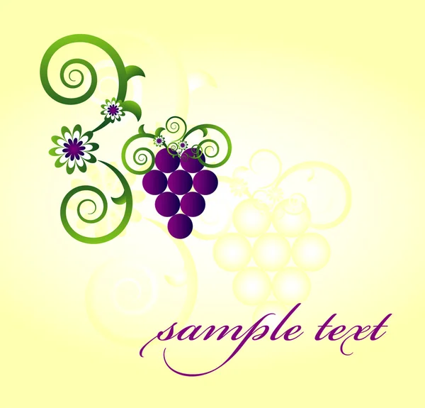 Fond décoratif avec raisin — Image vectorielle