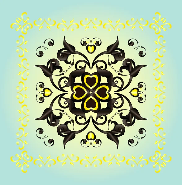 Quadratisches Muster mit Blume — Stockvektor
