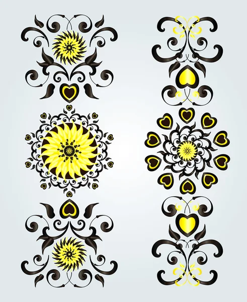 Verticale ornament met bloem — Stockvector