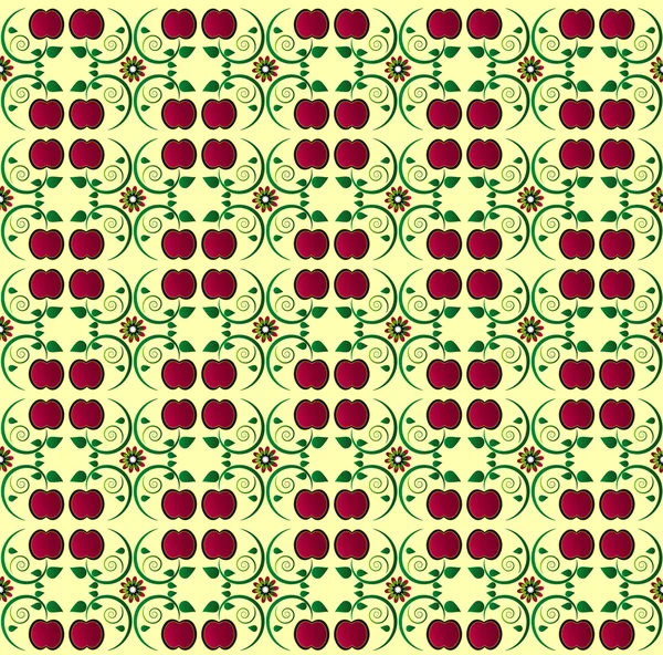 Візерунок з безшовною текстурою яблука — стоковий вектор